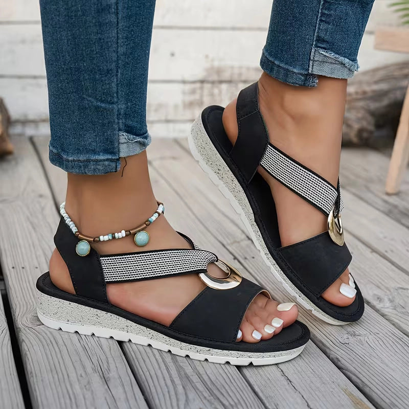 Ladies' Flat Sandals, Comfortable Soft-Soled Sandals with a Single Strap And Open Toe., Women Shoes