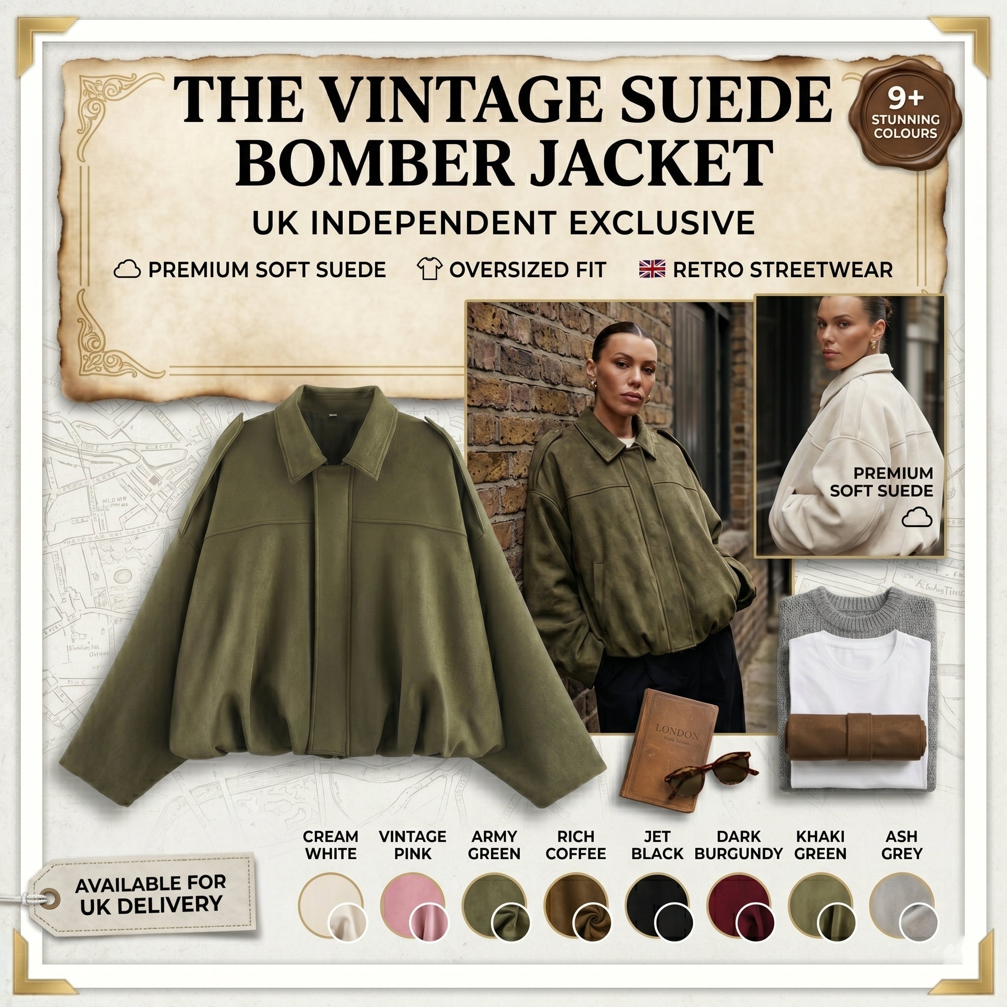 Premium Suede Loose Fit Zip-Up Jacket with Lapel Collar - Effortless Urban Style 🍂