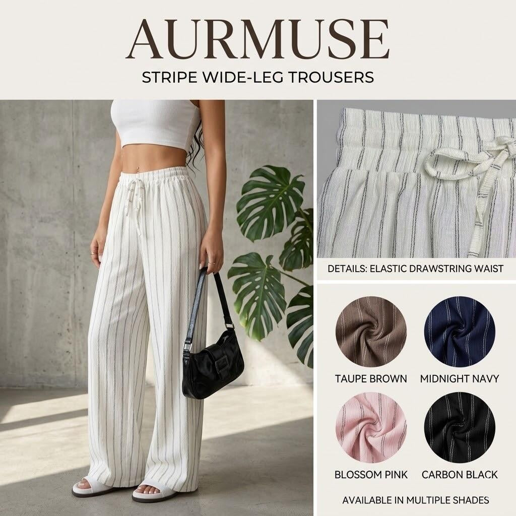 🌿 British Retro Vertical Striped Pants