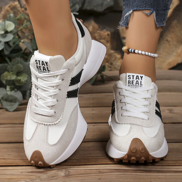 Women's Retro Striped Casual Sneakers