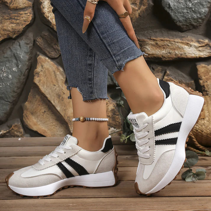 Women's Retro Striped Casual Sneakers
