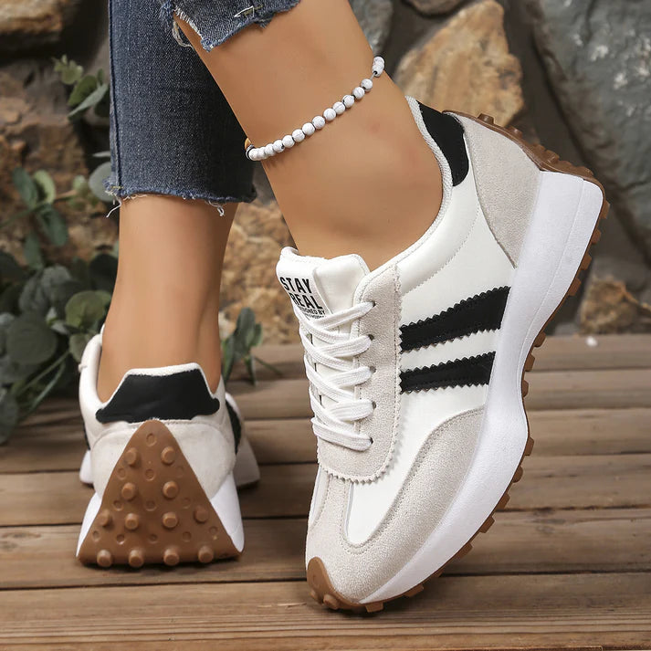 Women's Retro Striped Casual Sneakers