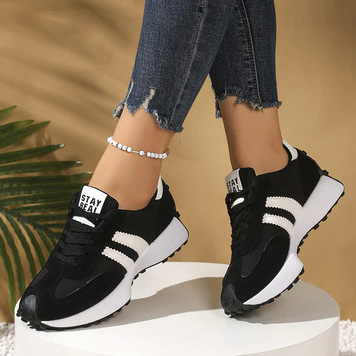Women's Retro Striped Casual Sneakers