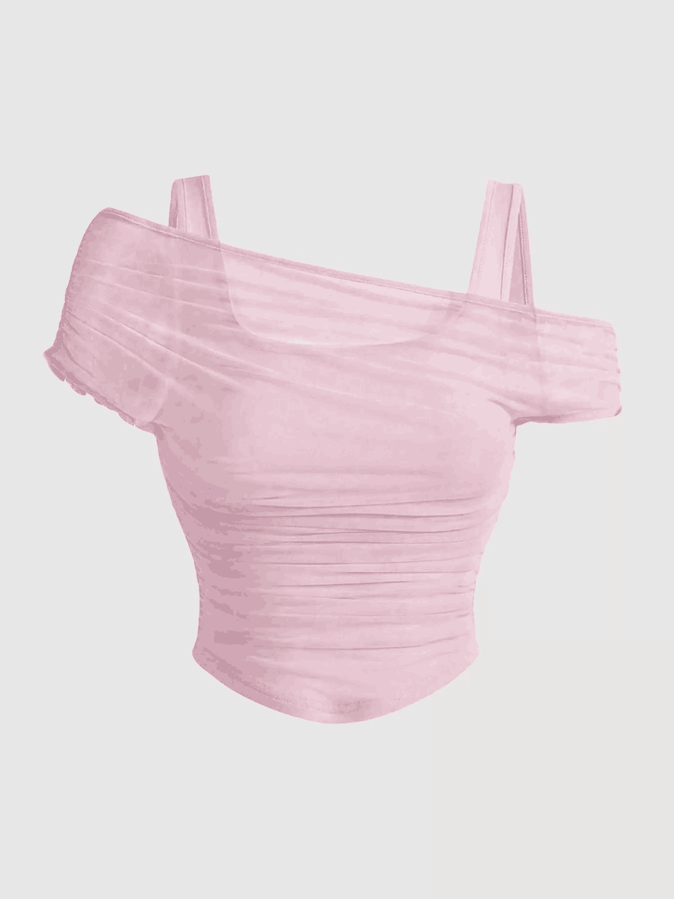 ✨ Elegant Mesh Ruched Strap Top - Your Perfect Date Night & Urban Chic Essential 🥂