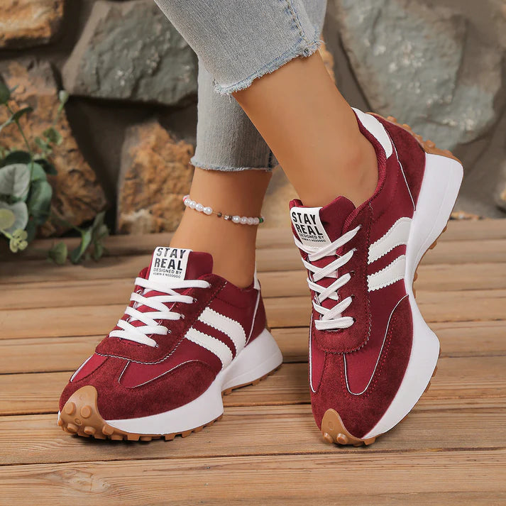 Women's Retro Striped Casual Sneakers