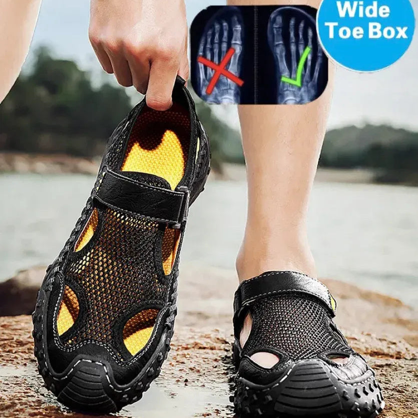 ⏰Last Day! 50% OFF 🔥Men's Handmade Cowhide Breathable Mesh Walking Shoes