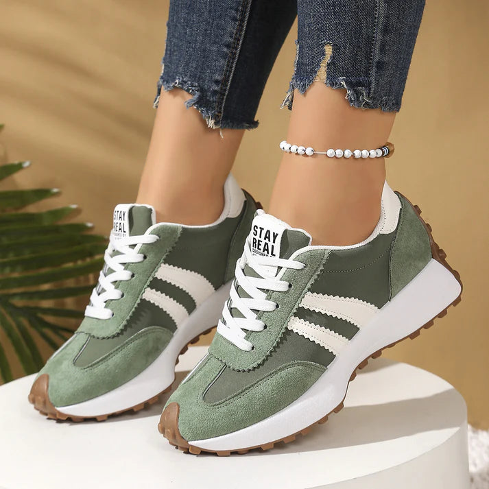 Women's Retro Striped Casual Sneakers
