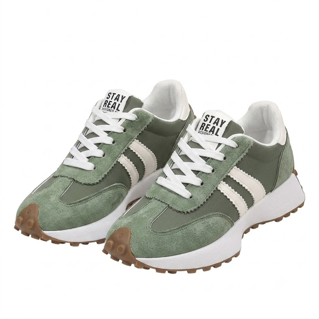 Women's Retro Striped Casual Sneakers
