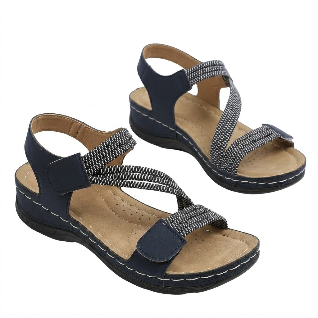 Women's Adjustable Velcro Strap Platform Wedge Sandals