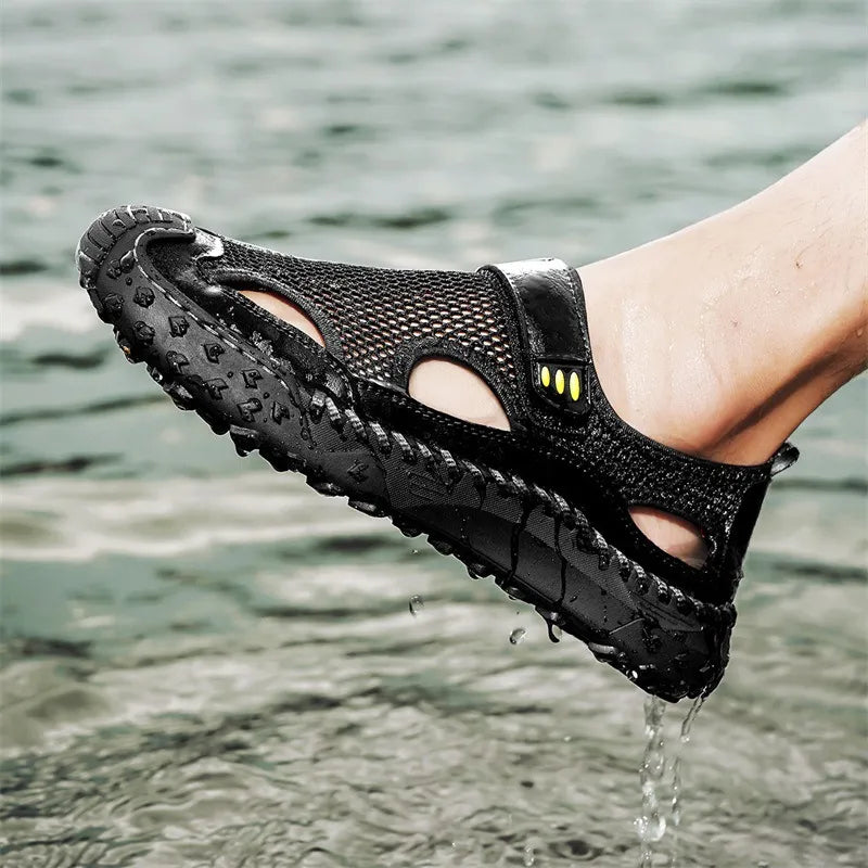 ⏰Last Day! 50% OFF 🔥Men's Handmade Cowhide Breathable Mesh Walking Shoes