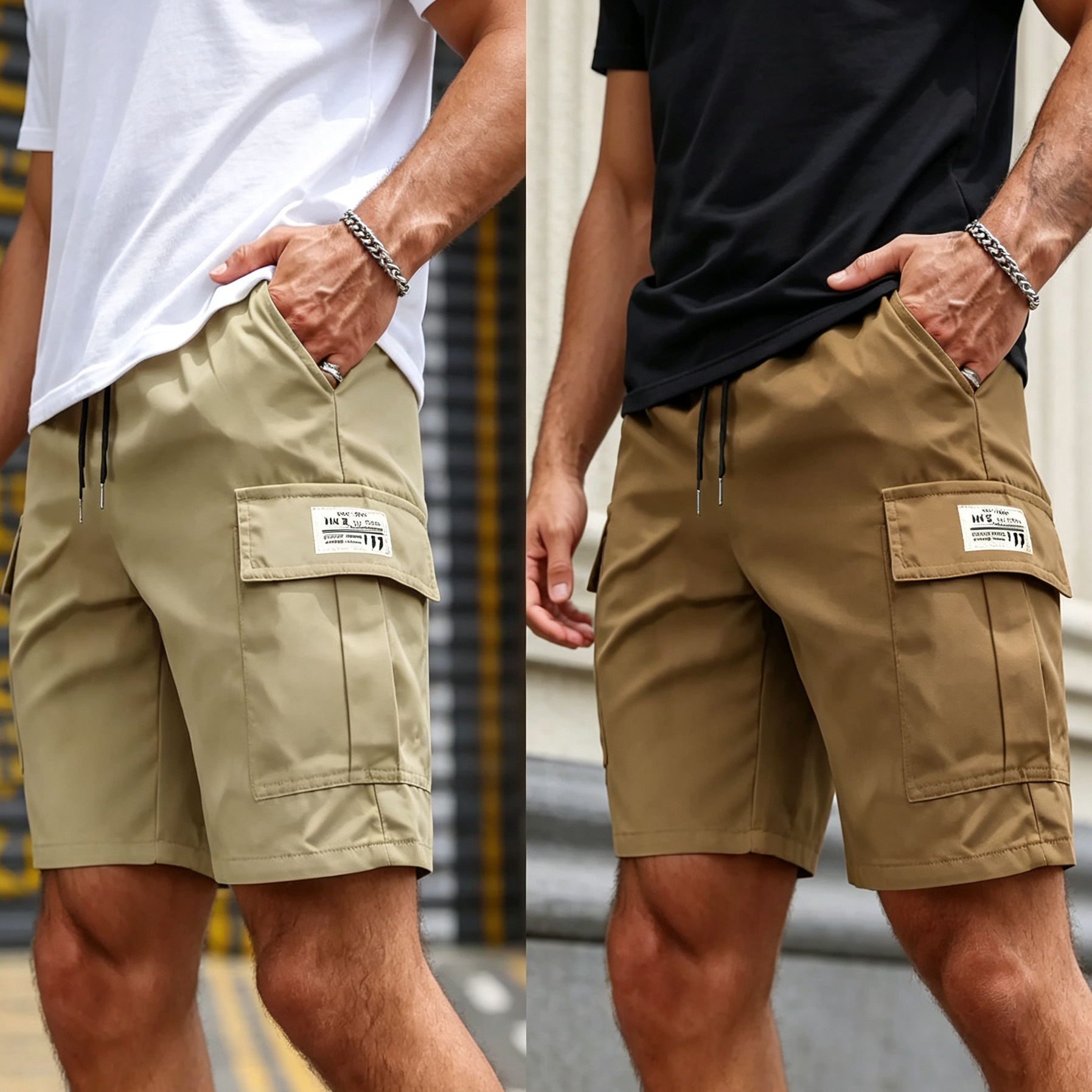 Men’s Summer Quick‑Dry Cargo Shorts  Loose Fit Knee Length