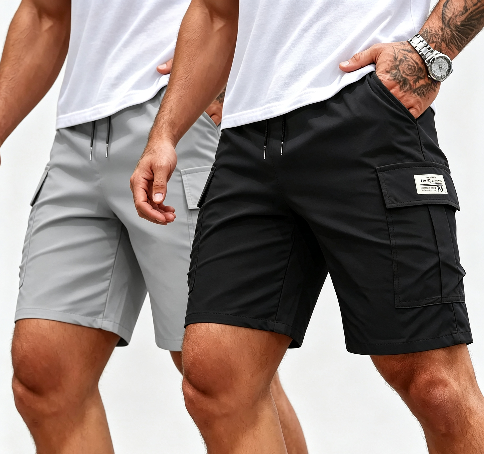 Men’s Summer Quick‑Dry Cargo Shorts  Loose Fit Knee Length