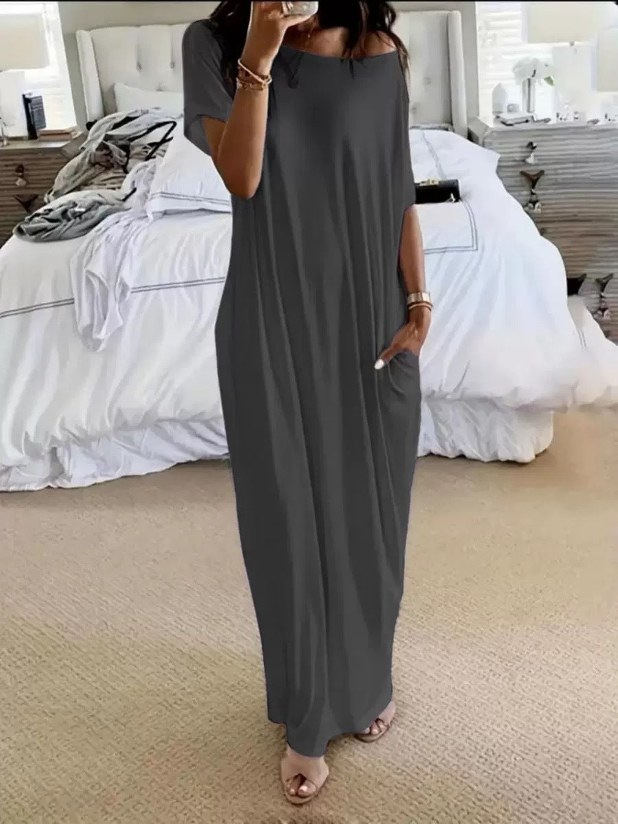 💕 Women's Short Sleeve Maxi Dress