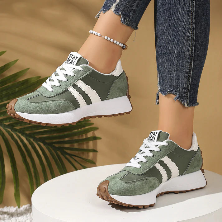 Women's Retro Striped Casual Sneakers