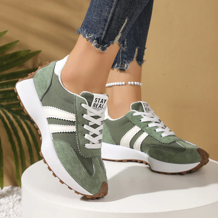 Women's Retro Striped Casual Sneakers
