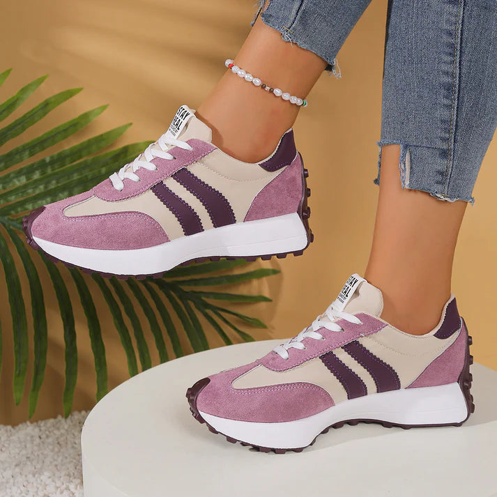 Women's Retro Striped Casual Sneakers
