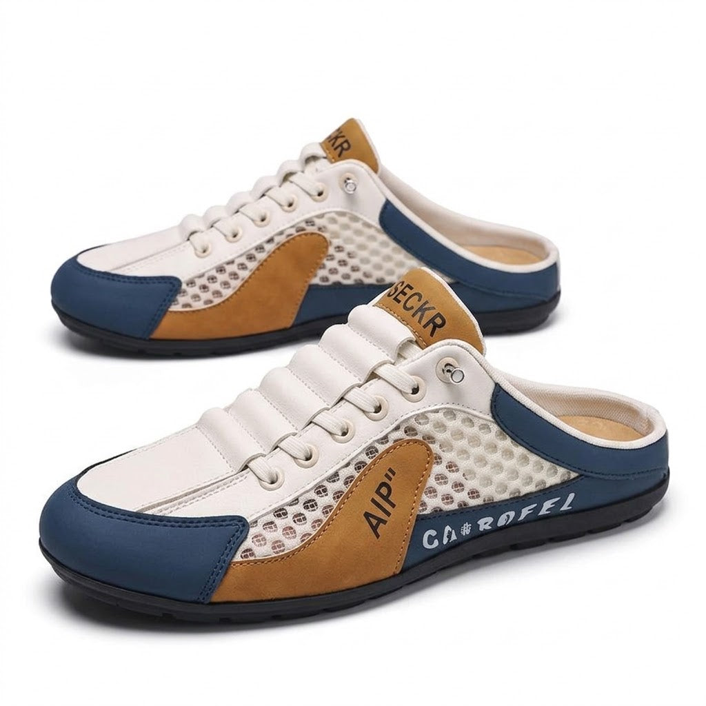 Men's Mesh Breathable Half Slippers