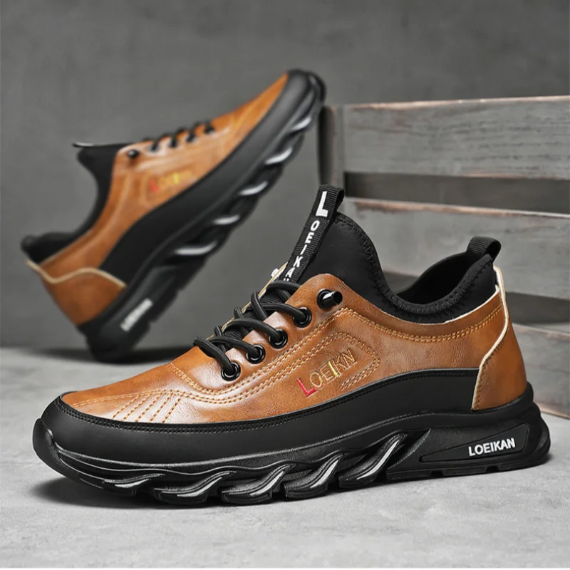 ⏰Limited Time Sale 50% OFF-Men's Casual Fashion Orthopedic Hiking Shoes – Anti-Puncture, Anti-Collision, Non-Slip Arch Support Leather Outdoor Sports Shoes for All-Terrain Performance