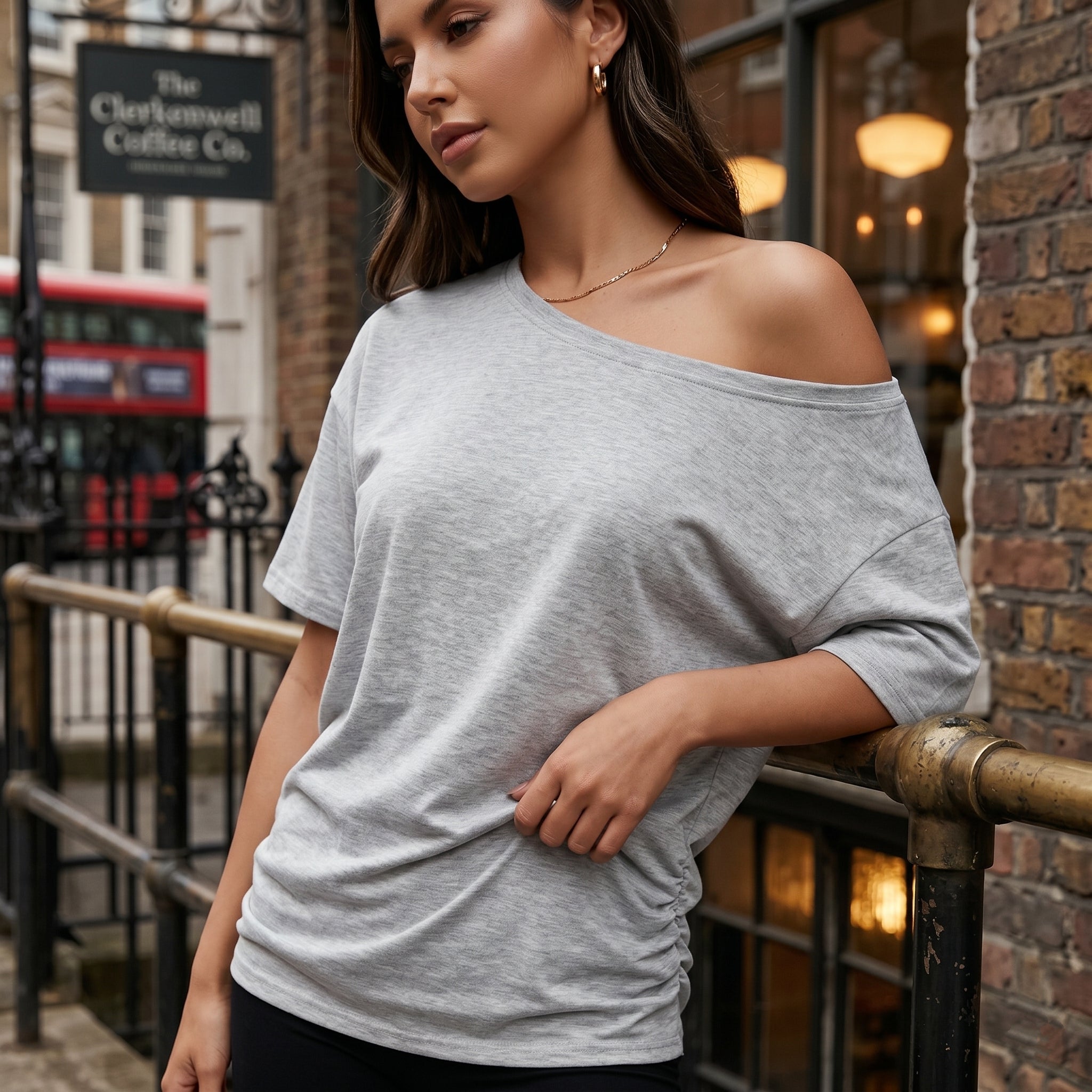 🚀50% OFF | One-Shoulder Oversized Tunic Top | Ultra-Soft Brushed Fabric✨