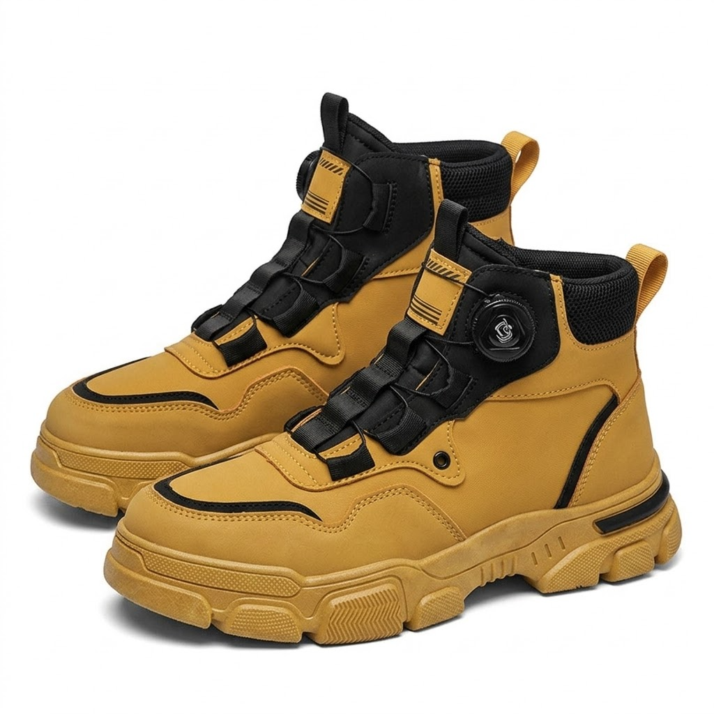 ⏰Men's outdoor swivel buckle work shoes（Waterproof, Anti-slip,Comfortable and Breathable）