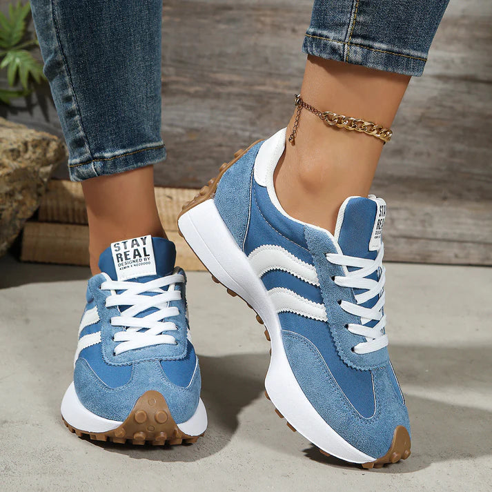 Women's Retro Striped Casual Sneakers