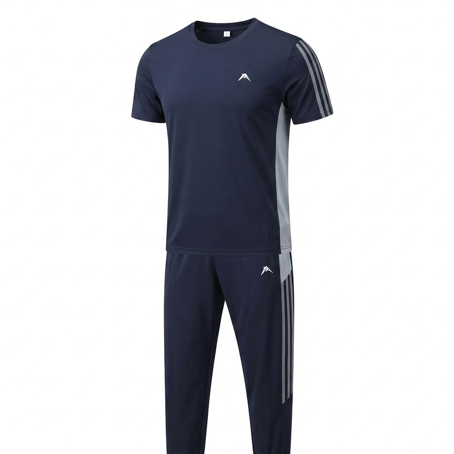 🌴Summer Specials❄️Men's Casual Sports Short Sleeve Long Pants (2-Piece Set)