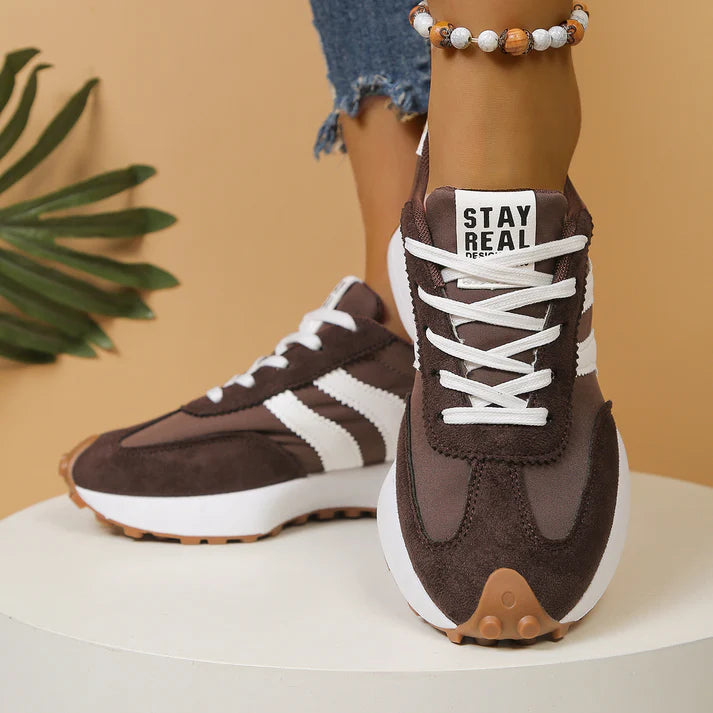 Women's Retro Striped Casual Sneakers