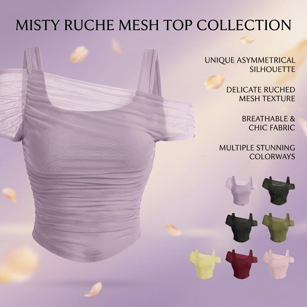 ✨ Elegant Mesh Ruched Strap Top - Your Perfect Date Night & Urban Chic Essential 🥂