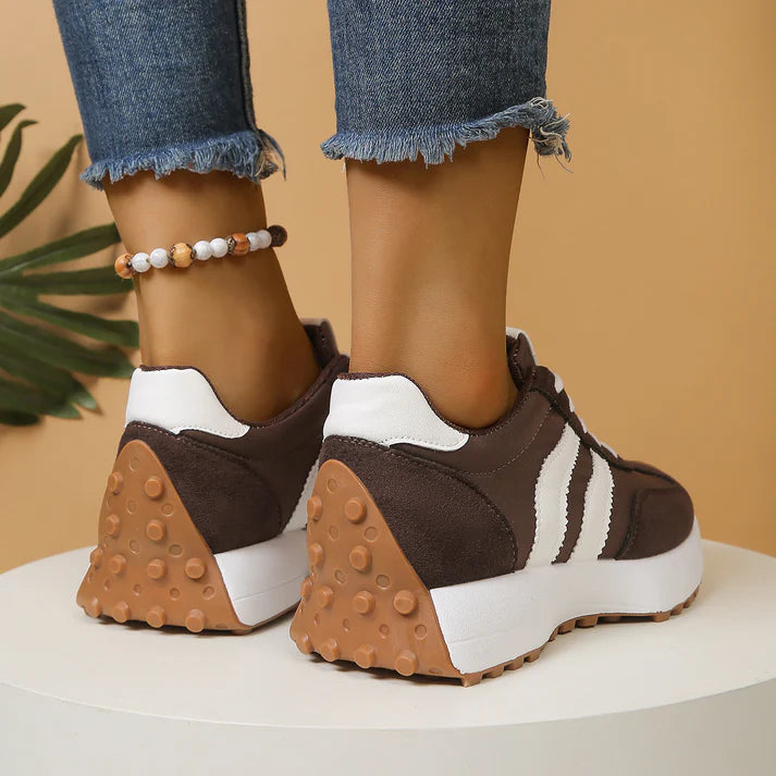 Women's Retro Striped Casual Sneakers