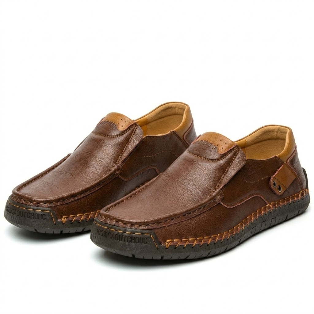 🔥 50% OFF ⏰ Classic Men’s Leather Shoes – Breathable Calfskin, Slip-On Comfort & Timeless Style! 👞✨