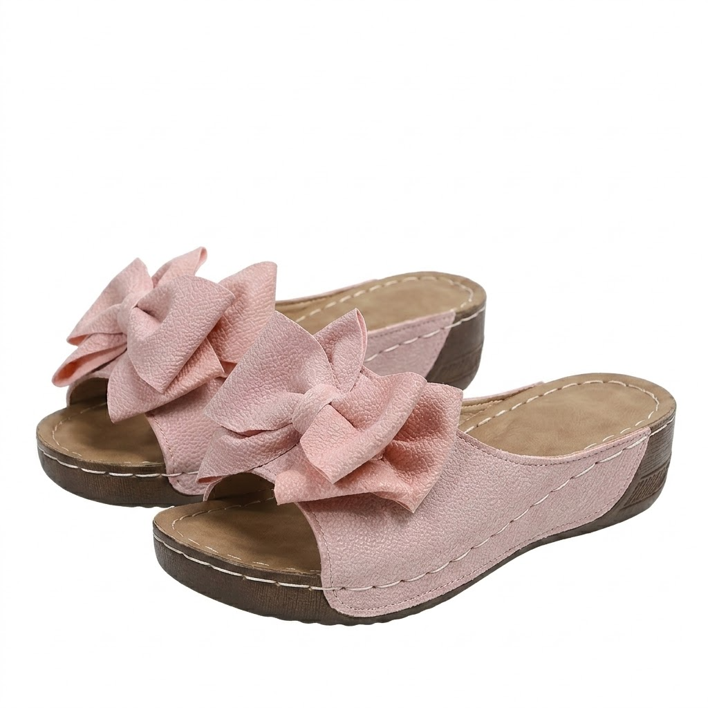 Women's Bowknot Peep-Toe Wedge Sandals