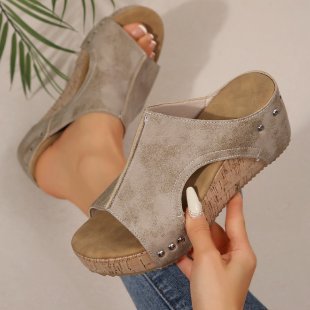 Women Fashion Peep Toe Wedge Heel Sandals