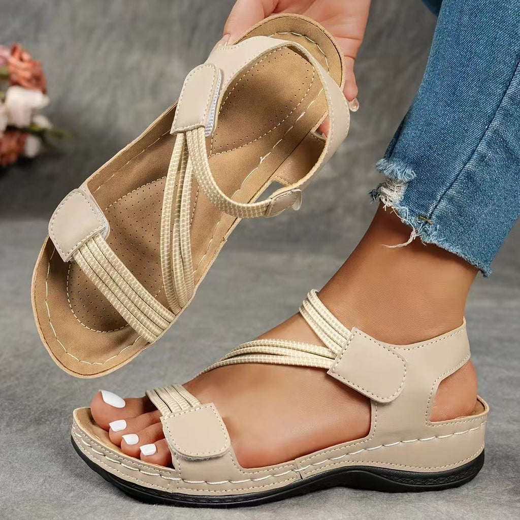 Women's Adjustable Velcro Strap Platform Wedge Sandals