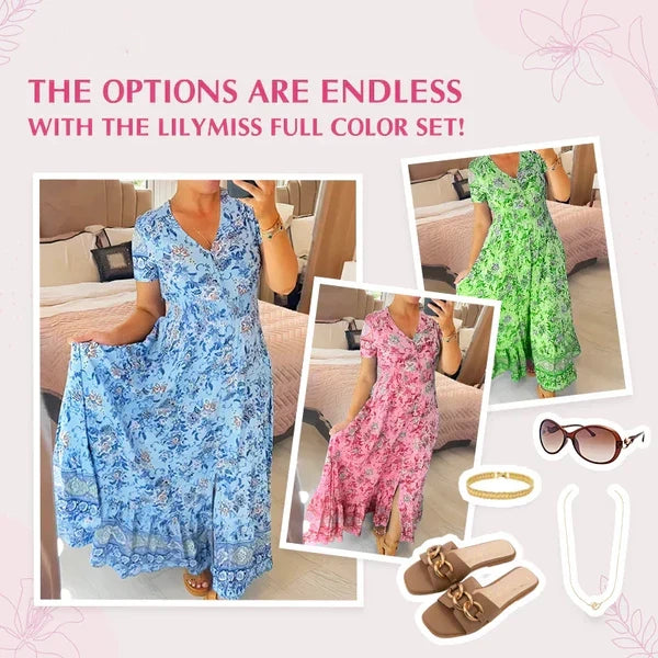 Elegant Women's V-Neck Printed Dress