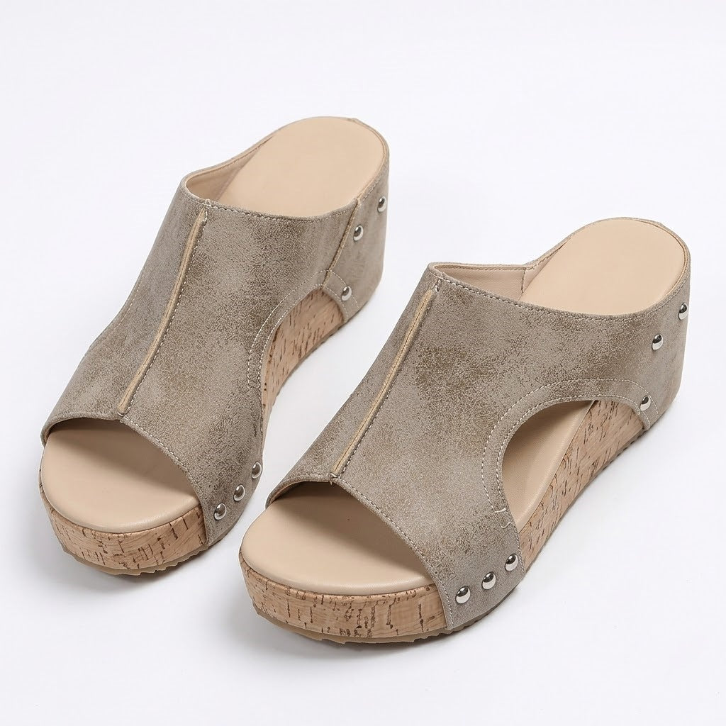 Women Fashion Peep Toe Wedge Heel Sandals