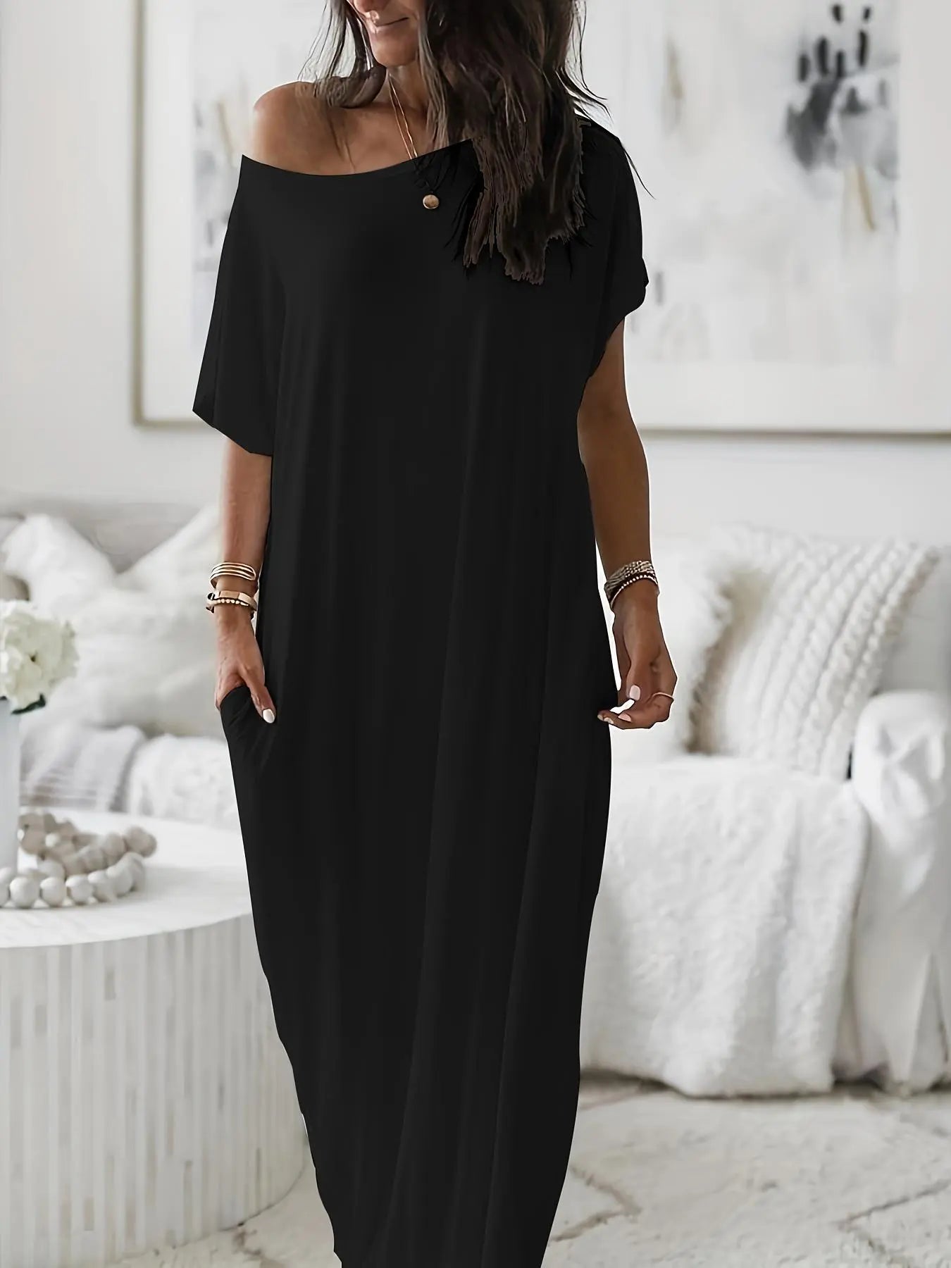 💕 Women's Short Sleeve Maxi Dress