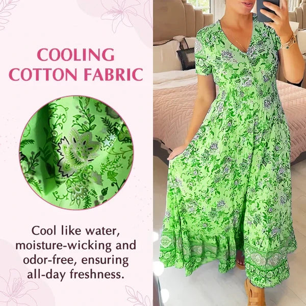 Elegant Women's V-Neck Printed Dress