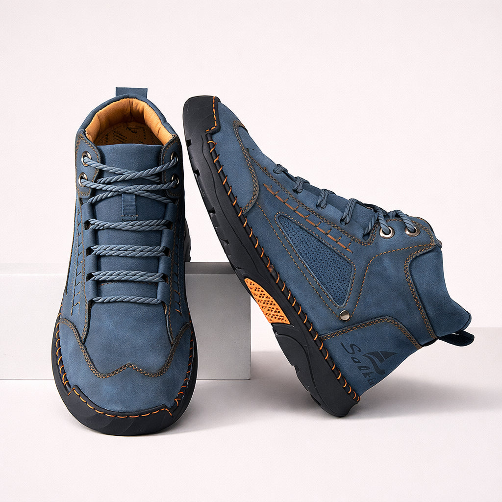 (🎁#1 Best Seller) Men's Comfortable Handmade Leather Boots – Waterproof, Arch Support, Pressure Relief, Spacious Toe Box Outdoor Leather Shoes
