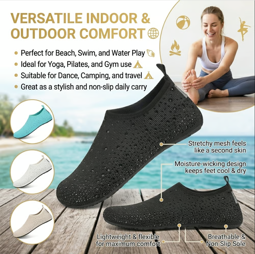 🌊👟Barefoot Water Shoes – Lightweight Aqua Socks for Travel, Beach & Everyday Comfort
