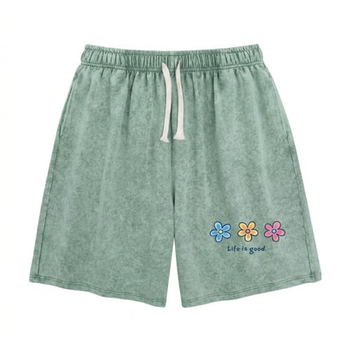 Women's Soft Polyester Blend Washed Floral Shorts, Casual Summer Travel Streetwear Bottoms
