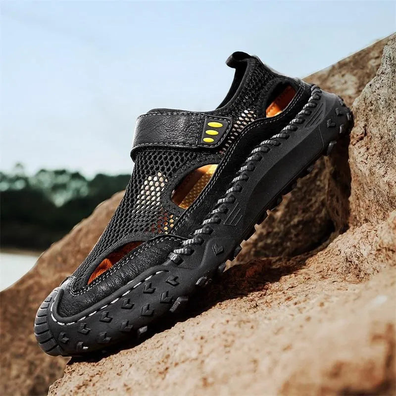 ⏰Last Day! 50% OFF 🔥Men's Handmade Cowhide Breathable Mesh Walking Shoes