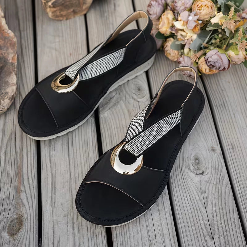 Ladies' Flat Sandals, Comfortable Soft-Soled Sandals with a Single Strap And Open Toe., Women Shoes