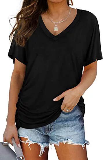 🏷️ 50% OFF SALE |Women's Everyday Comfort Ruched V-Neck T-Shirt