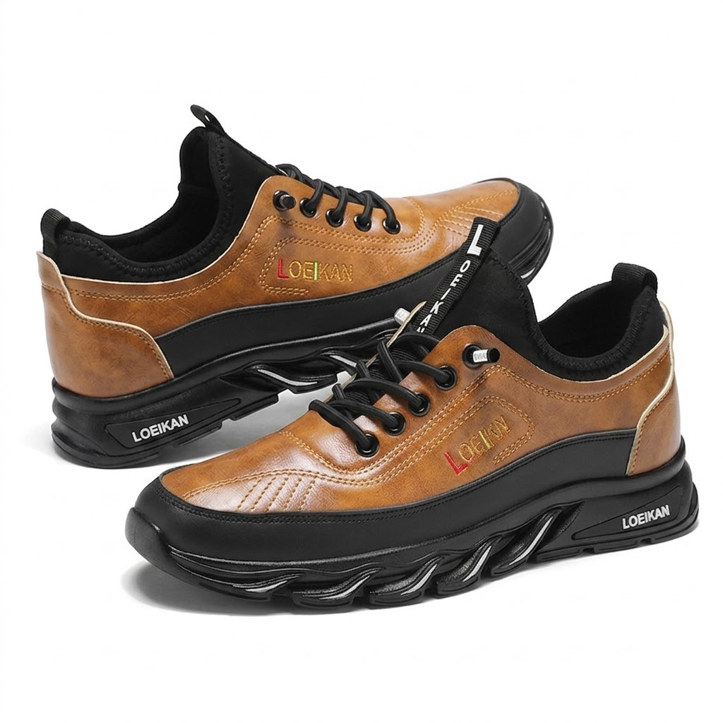 ⏰Limited Time Sale 50% OFF-Men's Casual Fashion Orthopedic Hiking Shoes – Anti-Puncture, Anti-Collision, Non-Slip Arch Support Leather Outdoor Sports Shoes for All-Terrain Performance