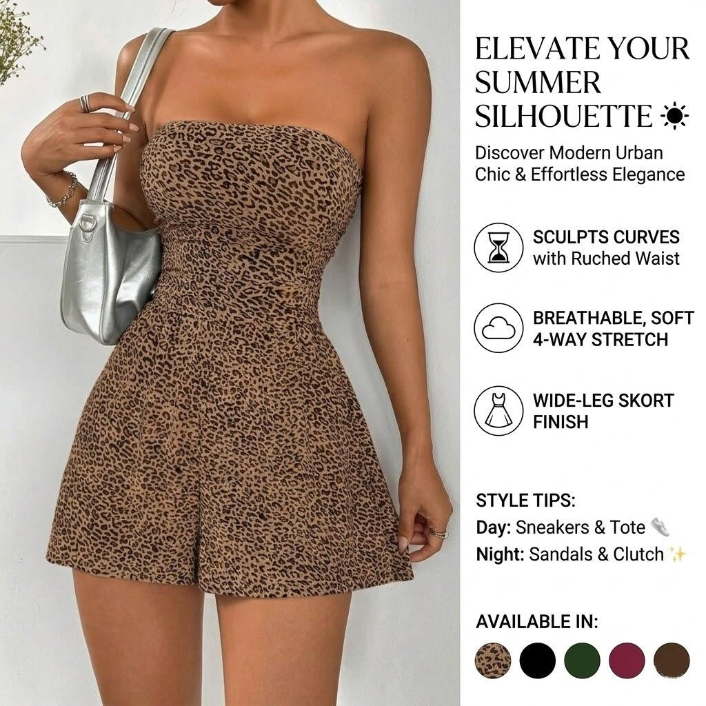 🐆 Effortless Elegance Strapless Romper - High-Stretch Comfort 🕊️