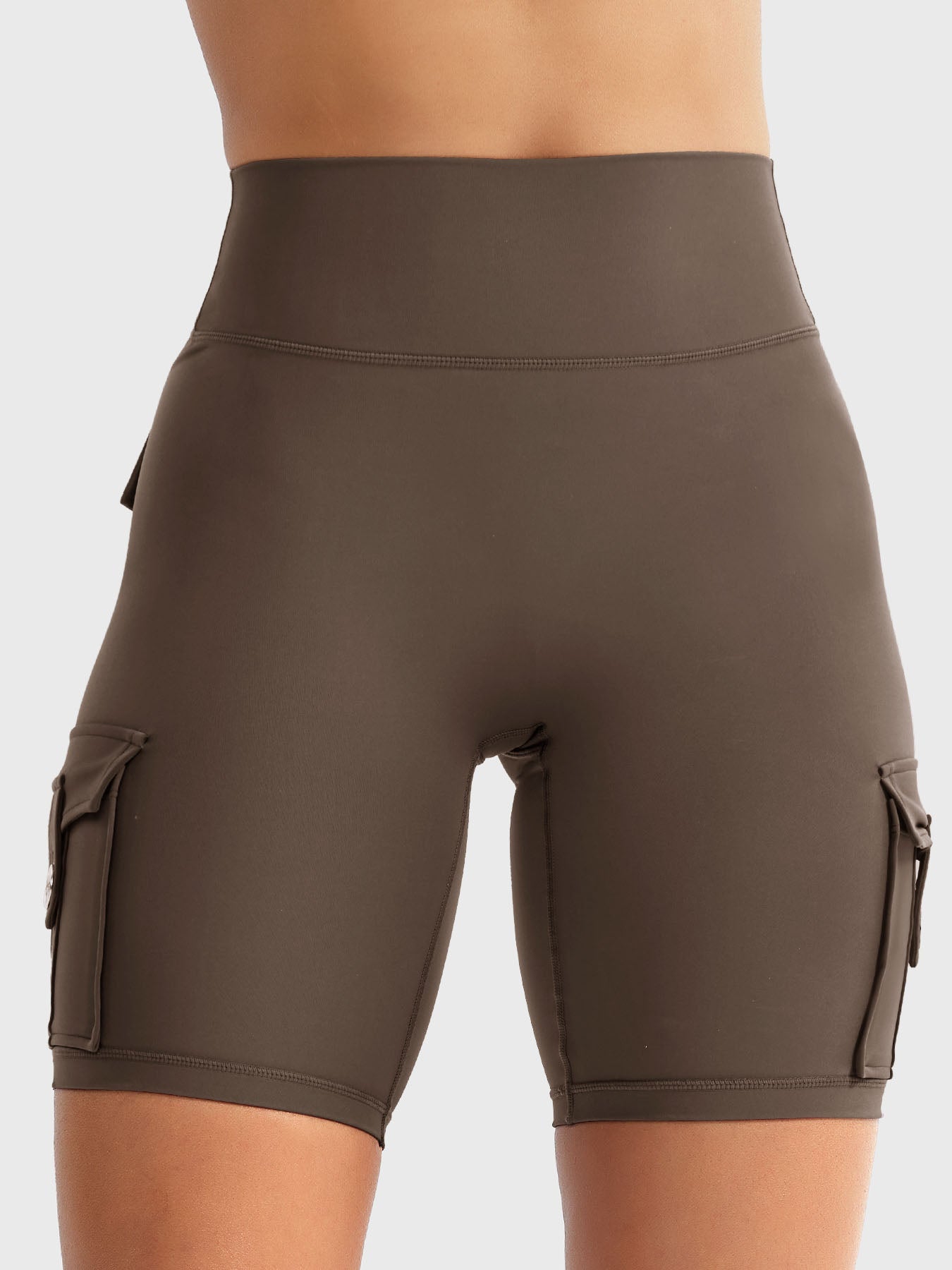 High Waist Cargo Yoga Shorts – Button Pockets, Butt Lift &amp; Ultra-Breathable