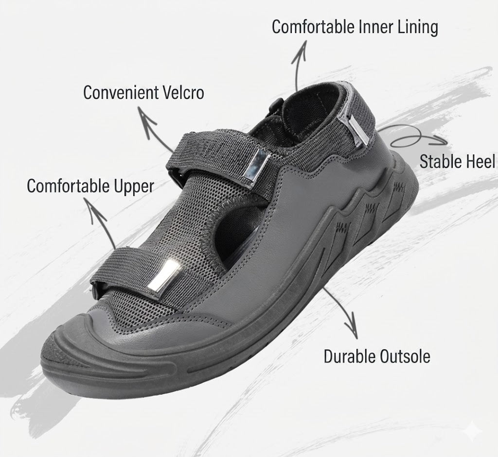 Men's Breathable Closed-Toe Sandals
