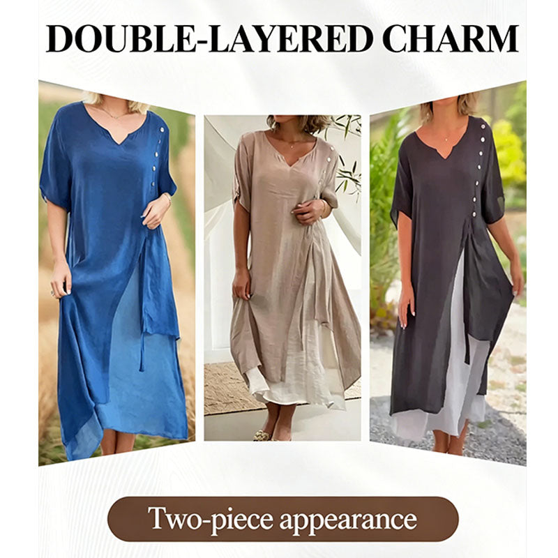 Women's two-piece look floaty midi dress