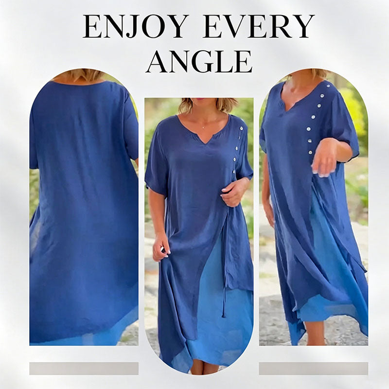 Women's two-piece look floaty midi dress