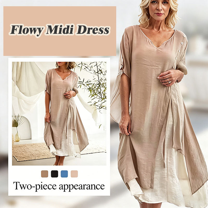 Women's two-piece look floaty midi dress